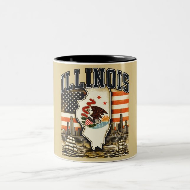 Caneca De Café Em Dois Tons Illinois (Centro)