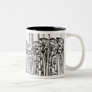 Caneca De Café Em Dois Tons Iluminando o Menorah