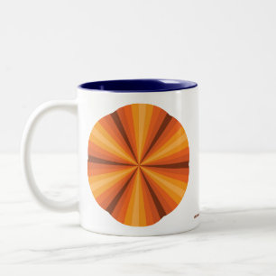 Caneca De Café Em Dois Tons Ilusões Ópticas Mug Laranja