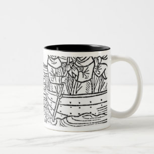 Caneca De Café Em Dois Tons Ilustração 'da viagem de St. Brendan