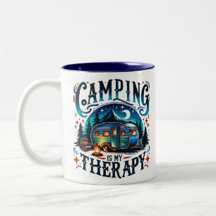 Caneca De Café Em Dois Tons Ilustração de Acampamento