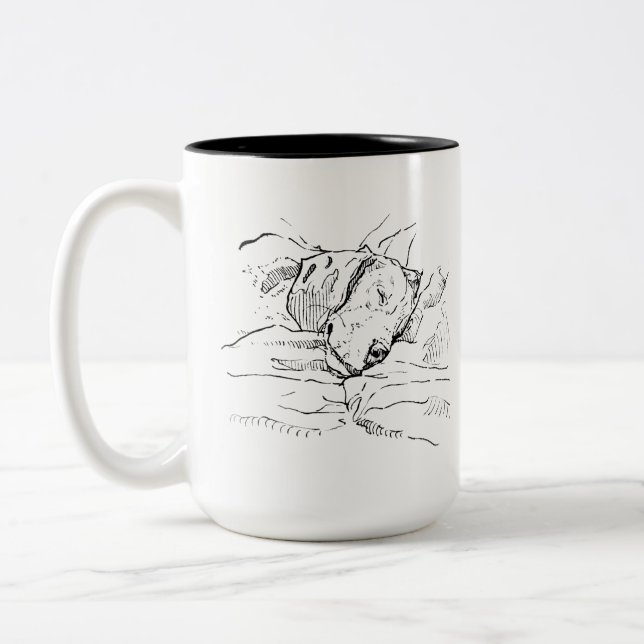 Caneca De Café Em Dois Tons Ilustração de Amante de Cachorro Beagle  (Esquerda)
