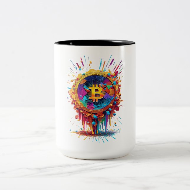 Caneca De Café Em Dois Tons Ilustração de Bitmoney (Centro)