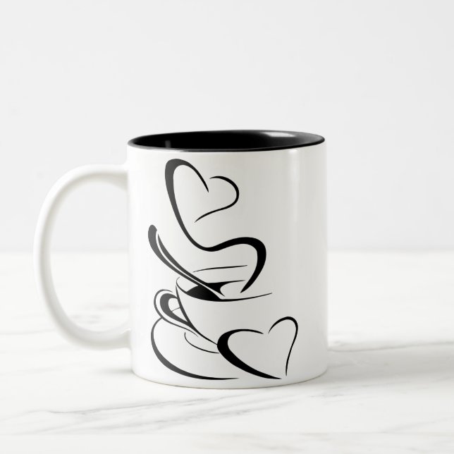 Caneca De Café Em Dois Tons Ilustração de corte de café (Esquerda)