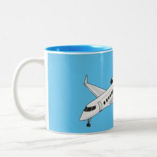 Caneca De Café Em Dois Tons Ilustração de desenho animado a jato privado