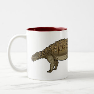 Caneca De Café Em Dois Tons Ilustração de desenho animado de Ankylosaurus