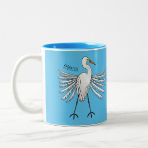 Caneca De Café Em Dois Tons ilustração de desenho animado de aves do excelente