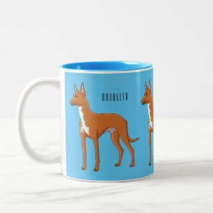 Caneca De Café Em Dois Tons Ilustração de desenho animado de cão aficionado po