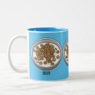 Caneca De Café Em Dois Tons Ilustração de desenho animado de cereais