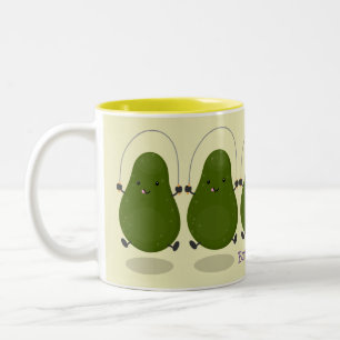 Caneca De Café Em Dois Tons Ilustração de desenho animado de corda de salto de
