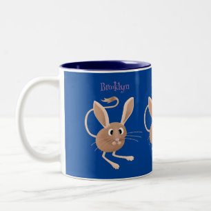 Caneca De Café Em Dois Tons Ilustração de desenho animado de jerboa fofo de or