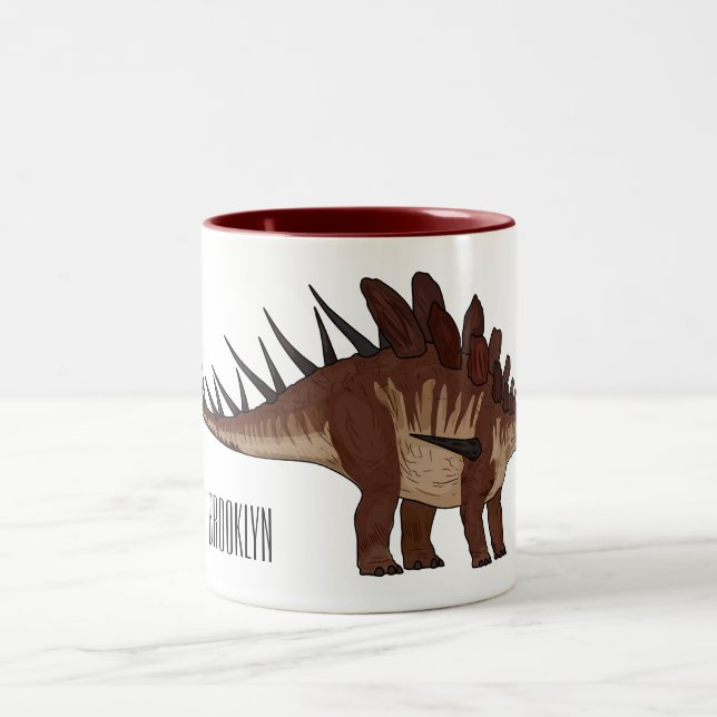 Caneca De Café Em Dois Tons Ilustração de desenho animado de Kentrosaurus (Centro)