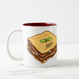 Caneca De Café Em Dois Tons Ilustração de desenho animado de Lasagna