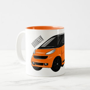 Caneca De Café Em Dois Tons Ilustração de desenho animado de microcarro