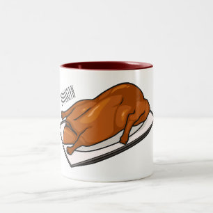 Caneca De Café Em Dois Tons Ilustração de desenho animado de patos-de-porco