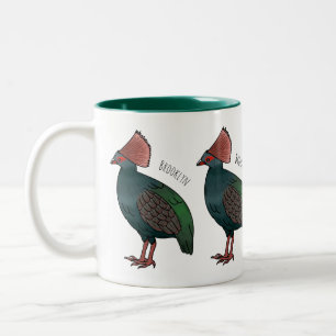Caneca De Café Em Dois Tons ilustração de desenho animado de perdiz crestada
