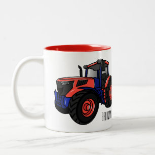 Caneca De Café Em Dois Tons Ilustração de desenho animado de trator