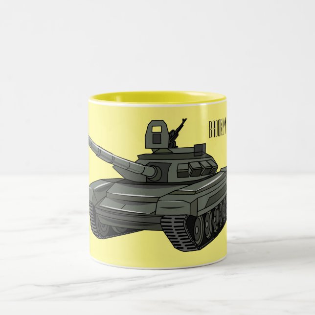 Caneca De Café Em Dois Tons Ilustração de desenho animado do Tanque (Centro)