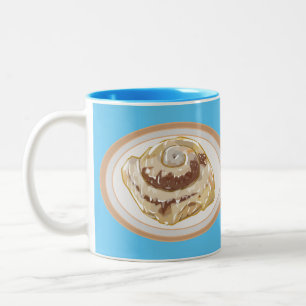 Caneca De Café Em Dois Tons Ilustração de desenho animado em rolo de canela