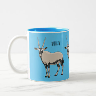 Caneca De Café Em Dois Tons Ilustração de desenho animado Oryx