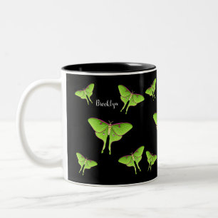 Caneca De Café Em Dois Tons ilustração de desenho da mariposa luna