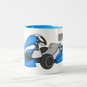 Caneca De Café Em Dois Tons Ilustração de desenho de corrida de Kart