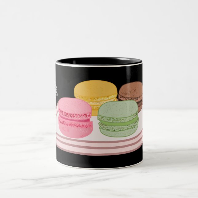 Caneca De Café Em Dois Tons Ilustração de desenho de Macaron (Centro)