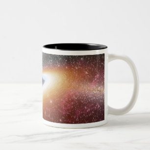 Caneca De Café Em Dois Tons Ilustração de um buraco negro supermassive