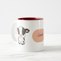 Ilustração de Vaca Fofa Nome Personalizado Caprich