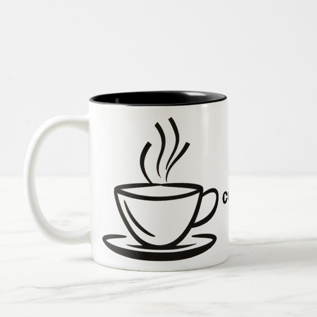 Caneca De Café Em Dois Tons Ilustração do café. (Esquerda)