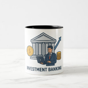 Caneca De Café Em Dois Tons Ilustração do conceito de banco de investimento