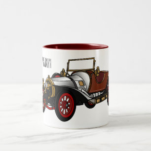 Caneca De Café Em Dois Tons Ilustração do desenho animado Classic car 1920