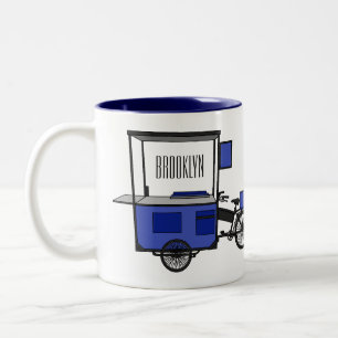 Caneca De Café Em Dois Tons ilustração do desenho do carrinho de comida