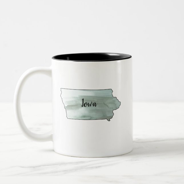 Caneca De Café Em Dois Tons Ilustração do Estado de Iowa (Esquerda)