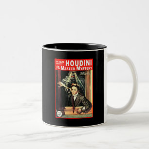 Caneca De Café Em Dois Tons Ilustração do estilo de Harry Houdini Pulp Ficti