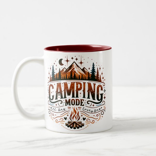 Caneca De Café Em Dois Tons Ilustração do Modo Acampamento (Esquerda)