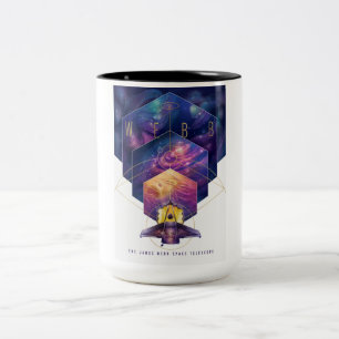 Caneca De Café Em Dois Tons Ilustração do Telescópio Espacial James Webb Arte