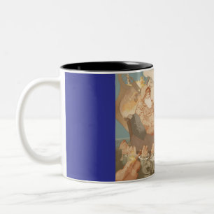 Caneca De Café Em Dois Tons Ilustração Náutica Do Velho Homem