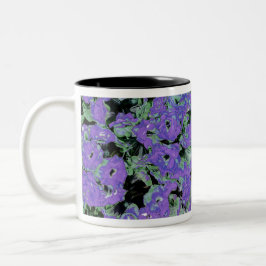Caneca De Café Em Dois Tons Ilustração Planta de Kalanchoe Roxo