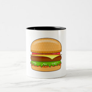 Caneca De Café Em Dois Tons Ilustração Vetorial de Hambúrguer