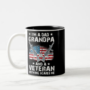 Caneca De Café Em Dois Tons Im Um Vovô Pai e um Vereador EUA Flag Veteran Fa
