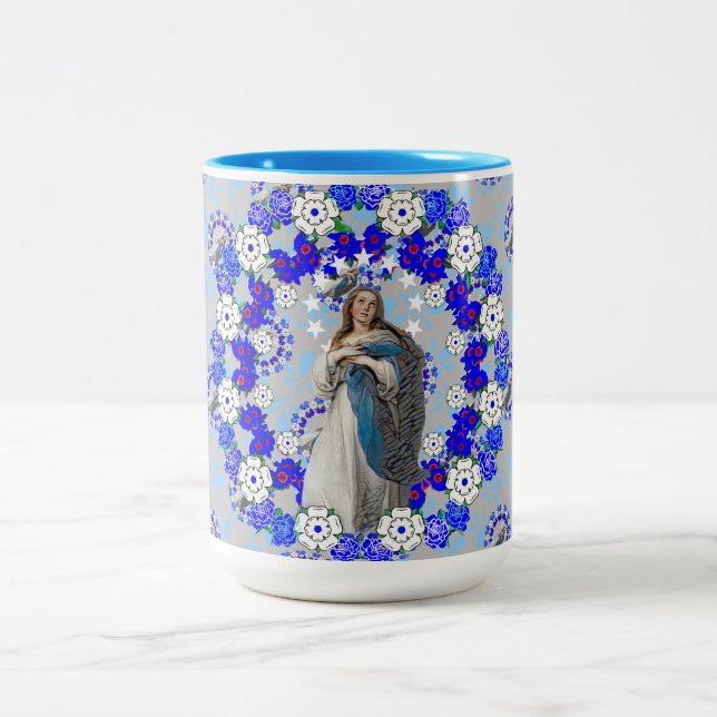 Caneca De Café Em Dois Tons Imaculada Concepção Virgem Nicarágua Maria (Centro)
