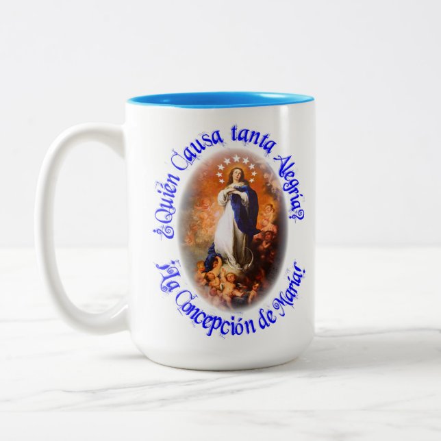 Caneca De Café Em Dois Tons Imaculada Concepção Virgem Nicarágua Maria (Esquerda)