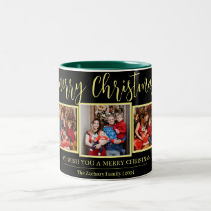 Caneca De Café Em Dois Tons Imagem 3 da família de Natal moderna Elegant Scrip
