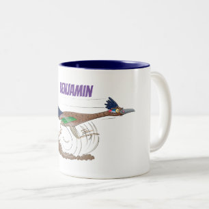Caneca De Café Em Dois Tons Imagem animada do roadrunner engraçado