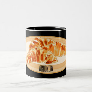 Caneca De Café Em Dois Tons Imagem croissant