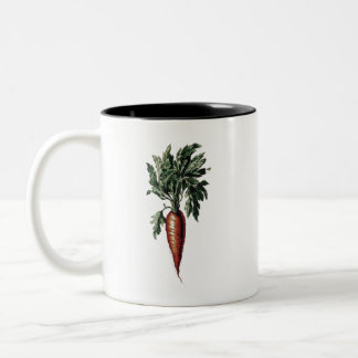 Caneca De Café Em Dois Tons Imagem de Cenoura em Estilo Vintage