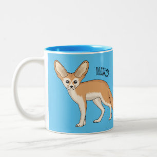 Caneca De Café Em Dois Tons Imagem de desenho animado de fennec fox