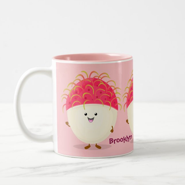 Caneca De Café Em Dois Tons Imagem de desenho animado rosa-claro (Esquerda)