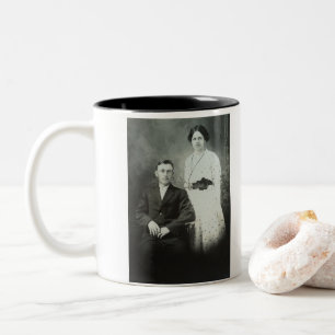 Caneca De Café Em Dois Tons Imagem do Casal de Foto B&W do Sr. & Sra. Hill RPP